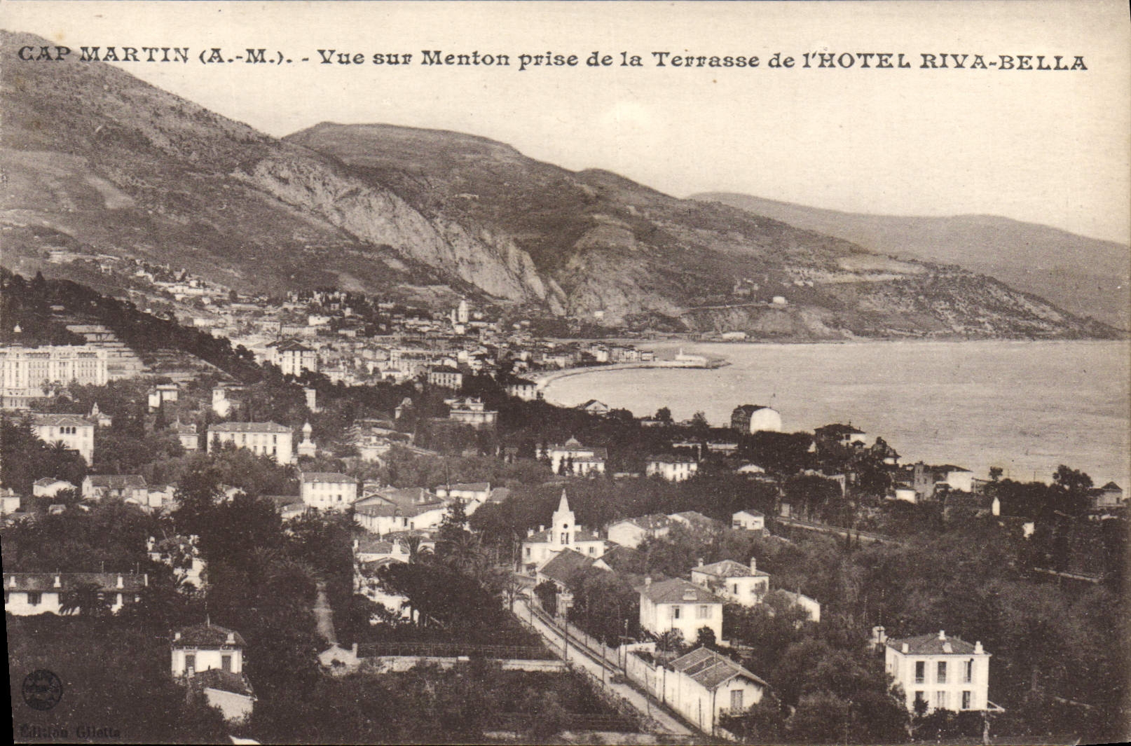 Cap Martin (A.-M.) - Vue sur Menton prise de la Terrasse de l'Hôtel Riva-Bella