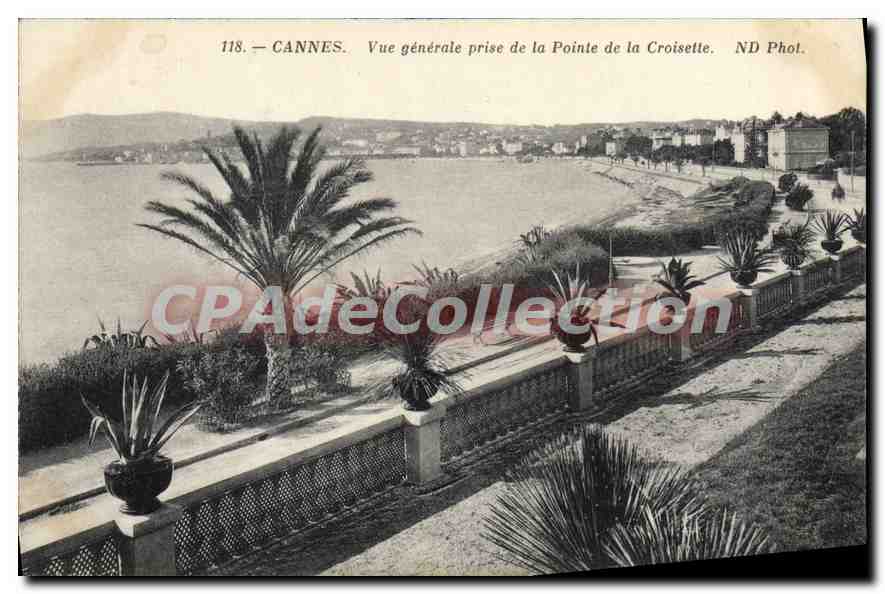 CPA CANNES Vue generale prise de la Pointe de la Croisette 