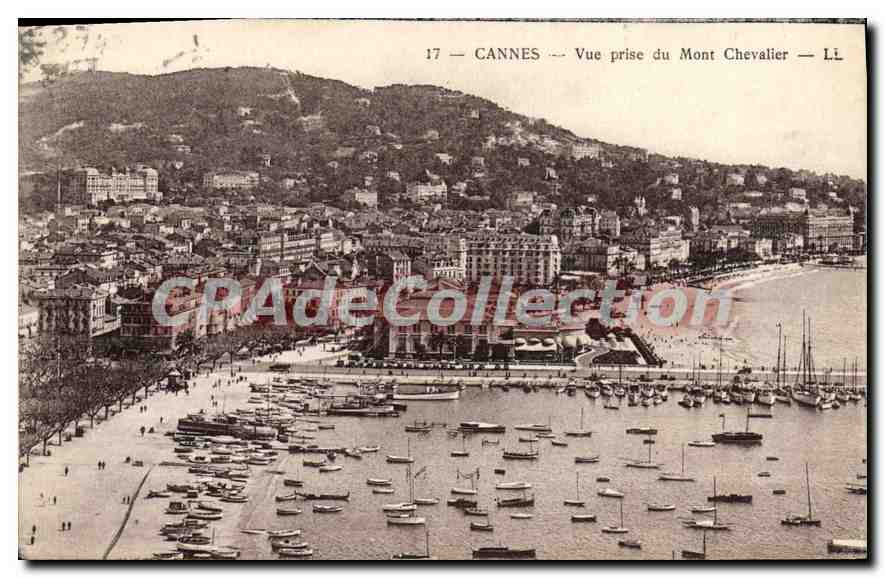 CPA CANNES vue prise du mont chevalier 