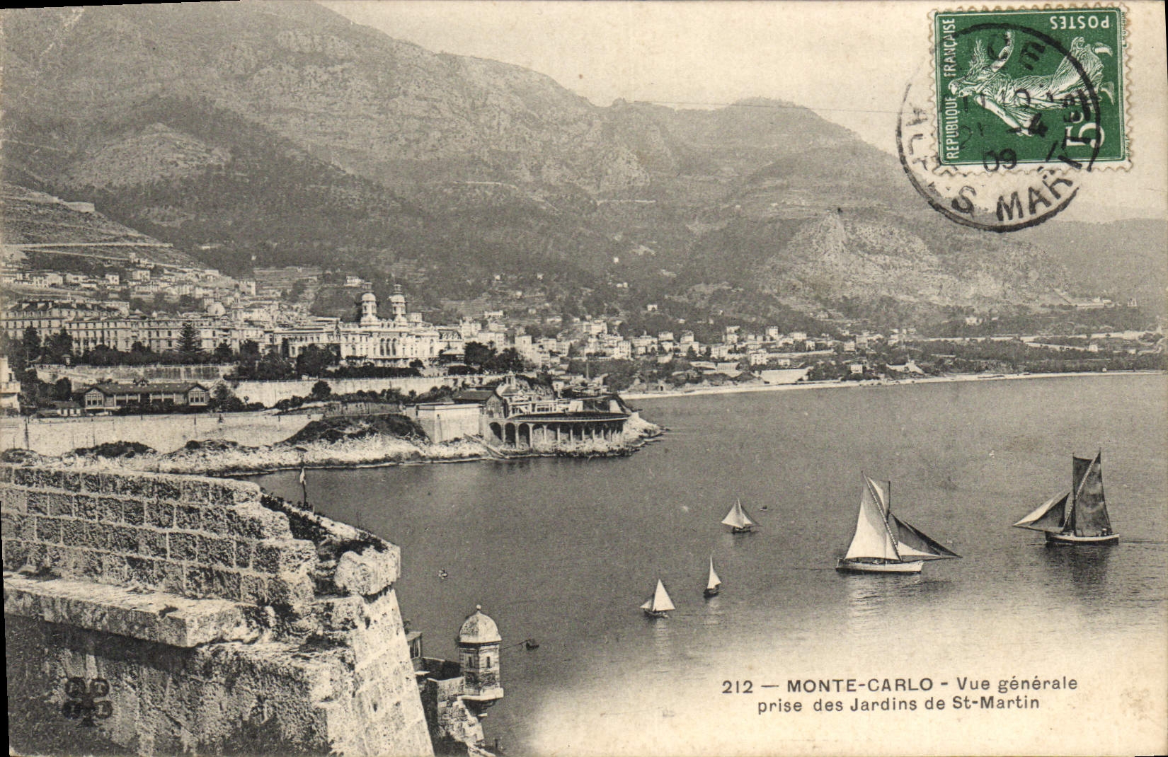 CPA MONTE CARLO vue generale prise des jardins de St Martin 