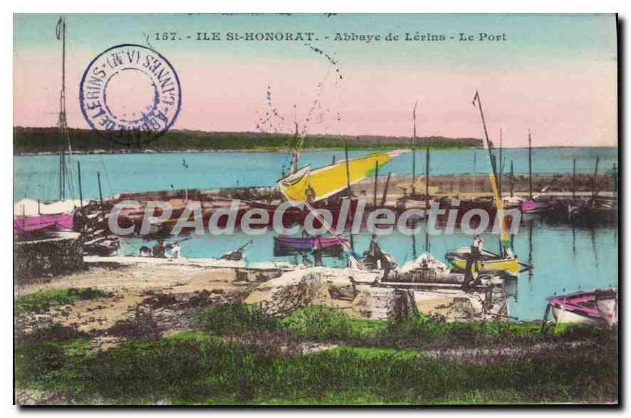 CPA ILE St Honorat Abbaye de lerins le port 