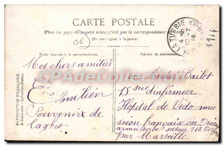 CPA DE LACHET  — Verso