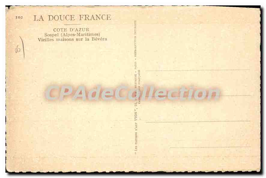 Sospel (Alpes-Maritimes) — Vieilles maisons sur la Bévéra — Édition d'Art Yvon — Reverso