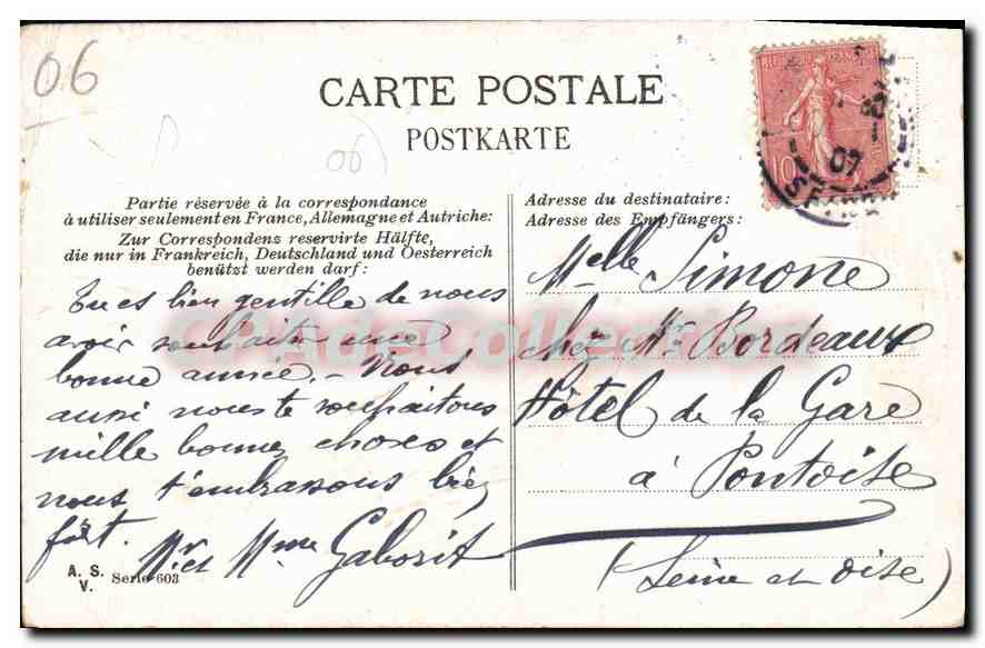CPA Environs de Nice âne — Verso