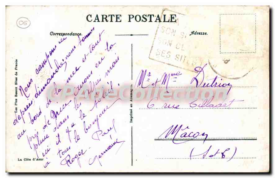 Saint-Jean-Cap-Ferrat — Vue Générale — CPA n°911 — Verso