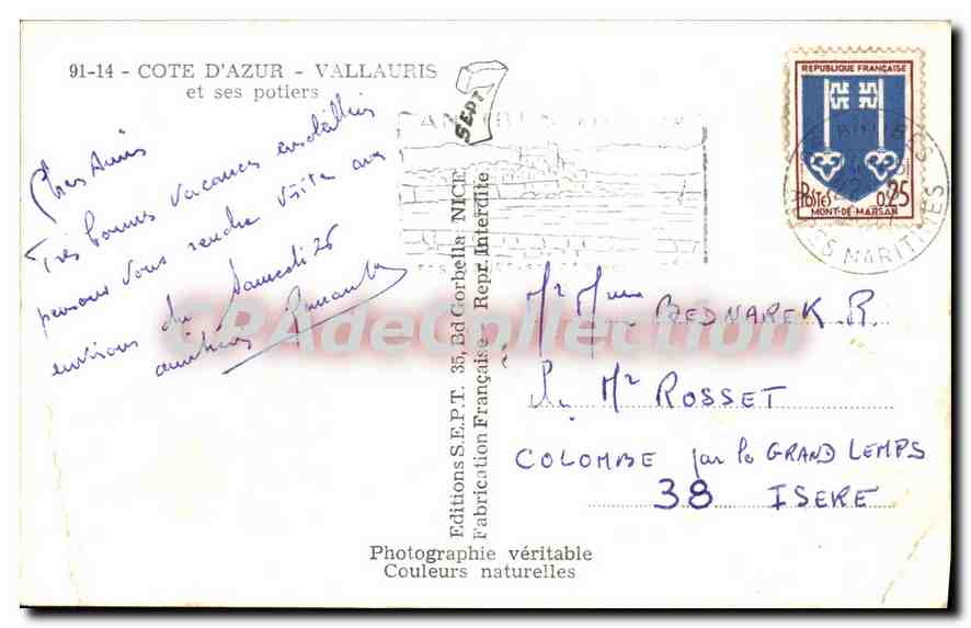 CPA Cote d'Azur Vallauris et ses Potiers  — Rückseite