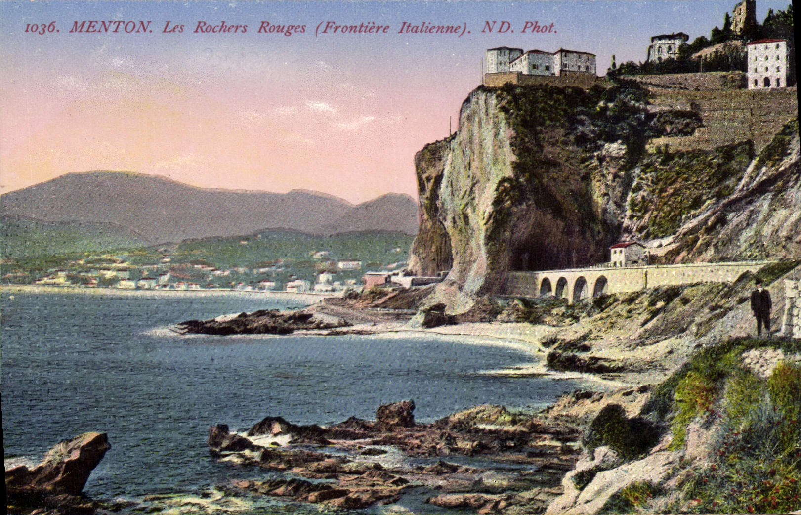 Menton. Les Rochers Rouges (Frontière Italienne) — N.D. Phot. — N° 1036