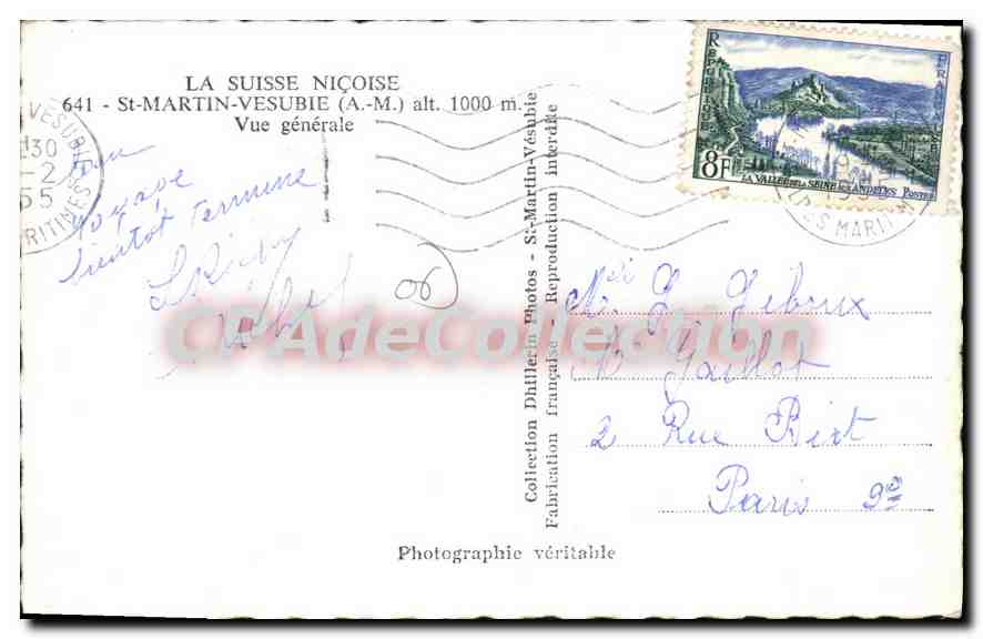CPA St Martin Vesubie vue generale  — Rückseite