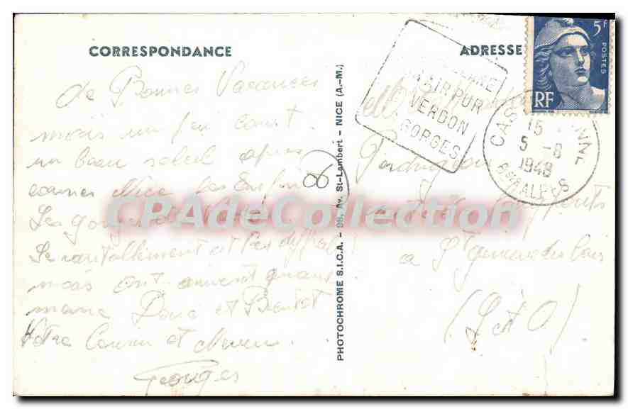 CPA Cannes la Croisette les grands hotels vue des jardins Albert I  — Verso