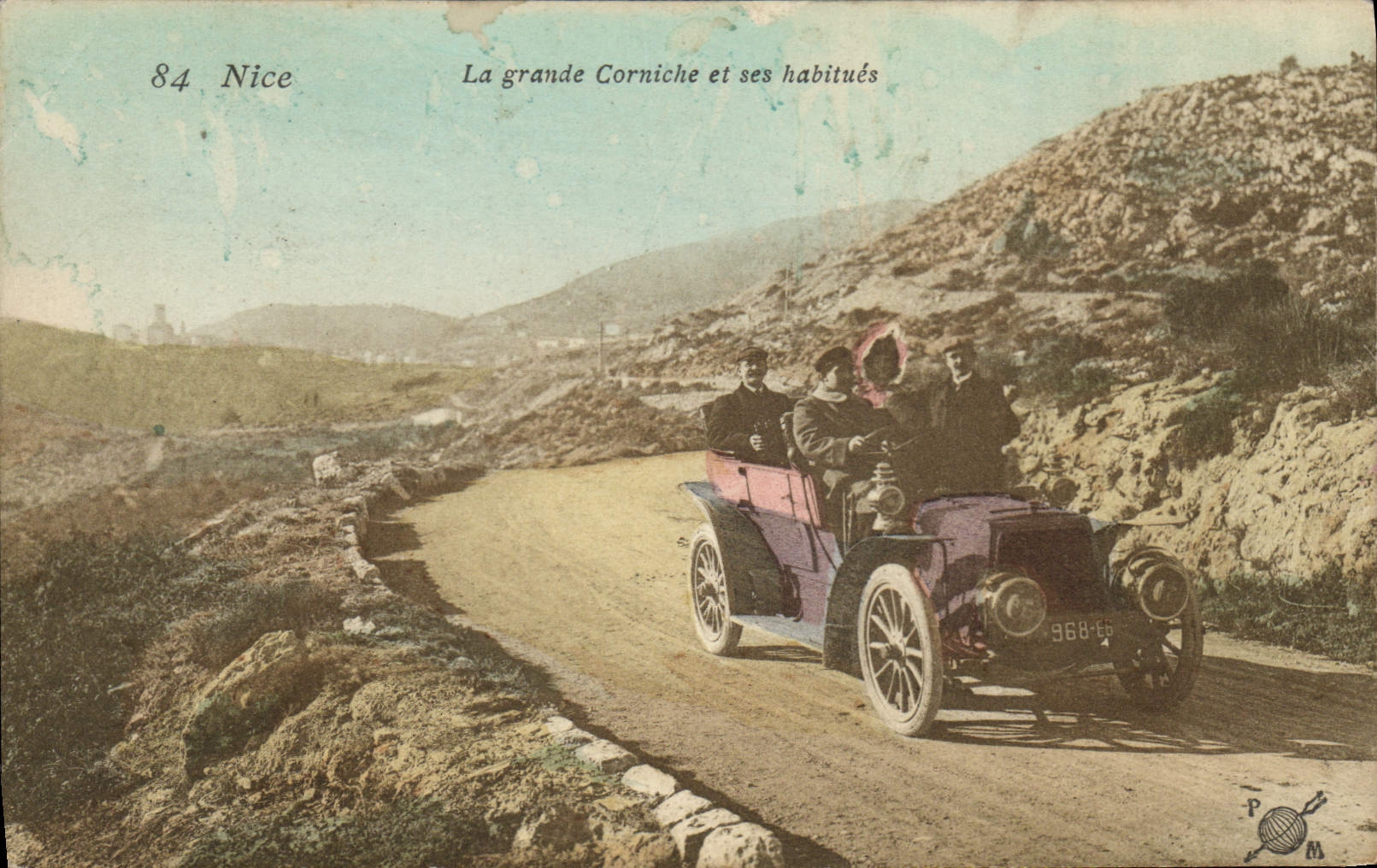 CPA Nice la Grande Corniche et ses habitués automobile 