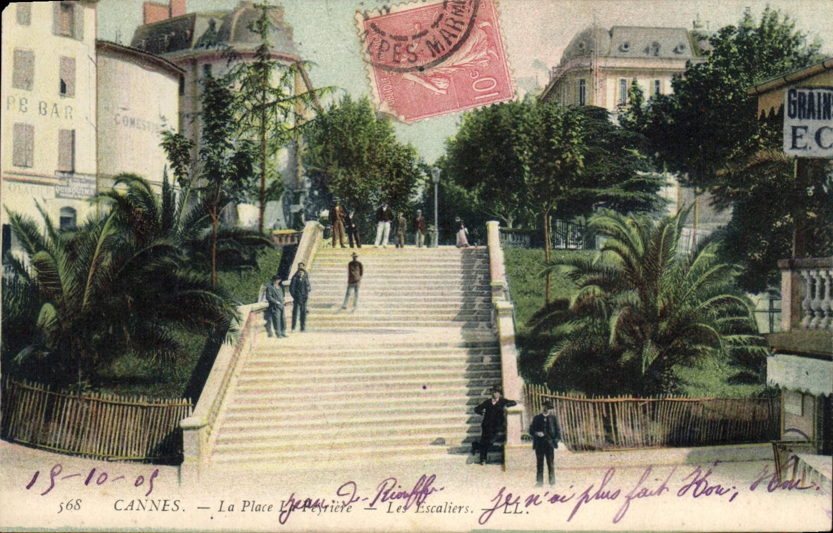 CPA Cannes la place Pyriel les Escaliers 