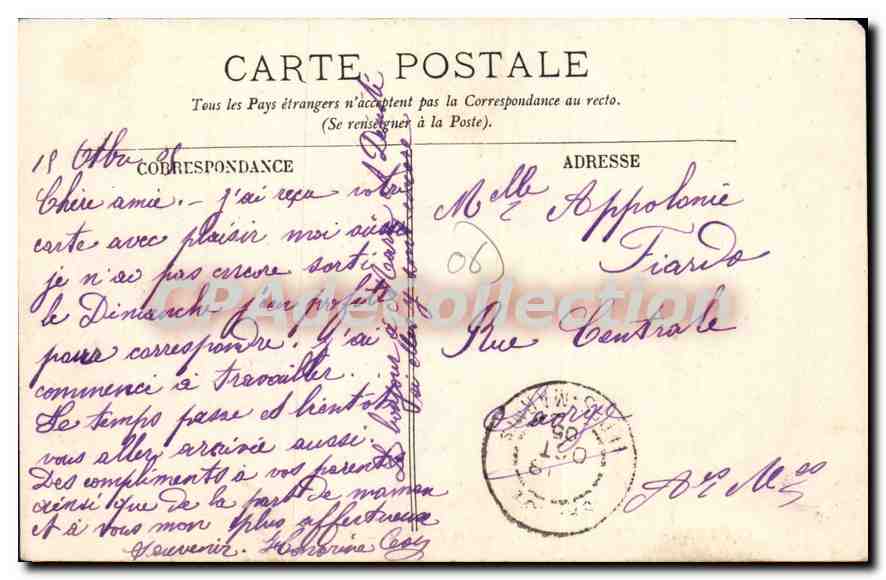 CPA Cannes la place Pyriel les Escaliers  — Verso