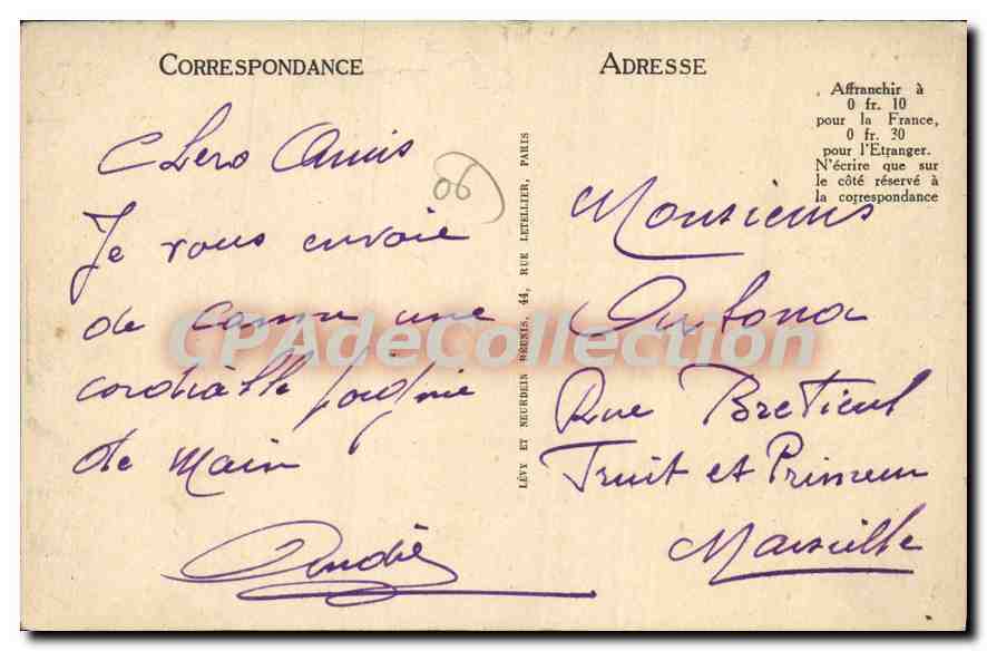 CPA Cannes Promenade de la Croissette et le Mont Chevalier  — Rückseite