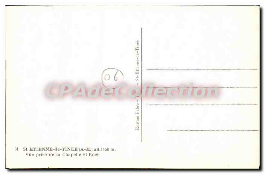 CPA St Etienne de Tenee Vue prise de la Chapelle St Roch  — Rückseite