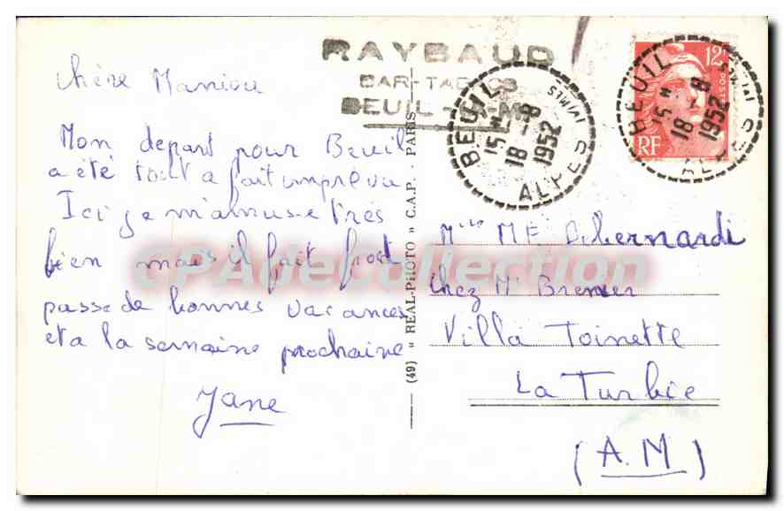 CPA Beuil Hotel du Mont Mounier  — Verso