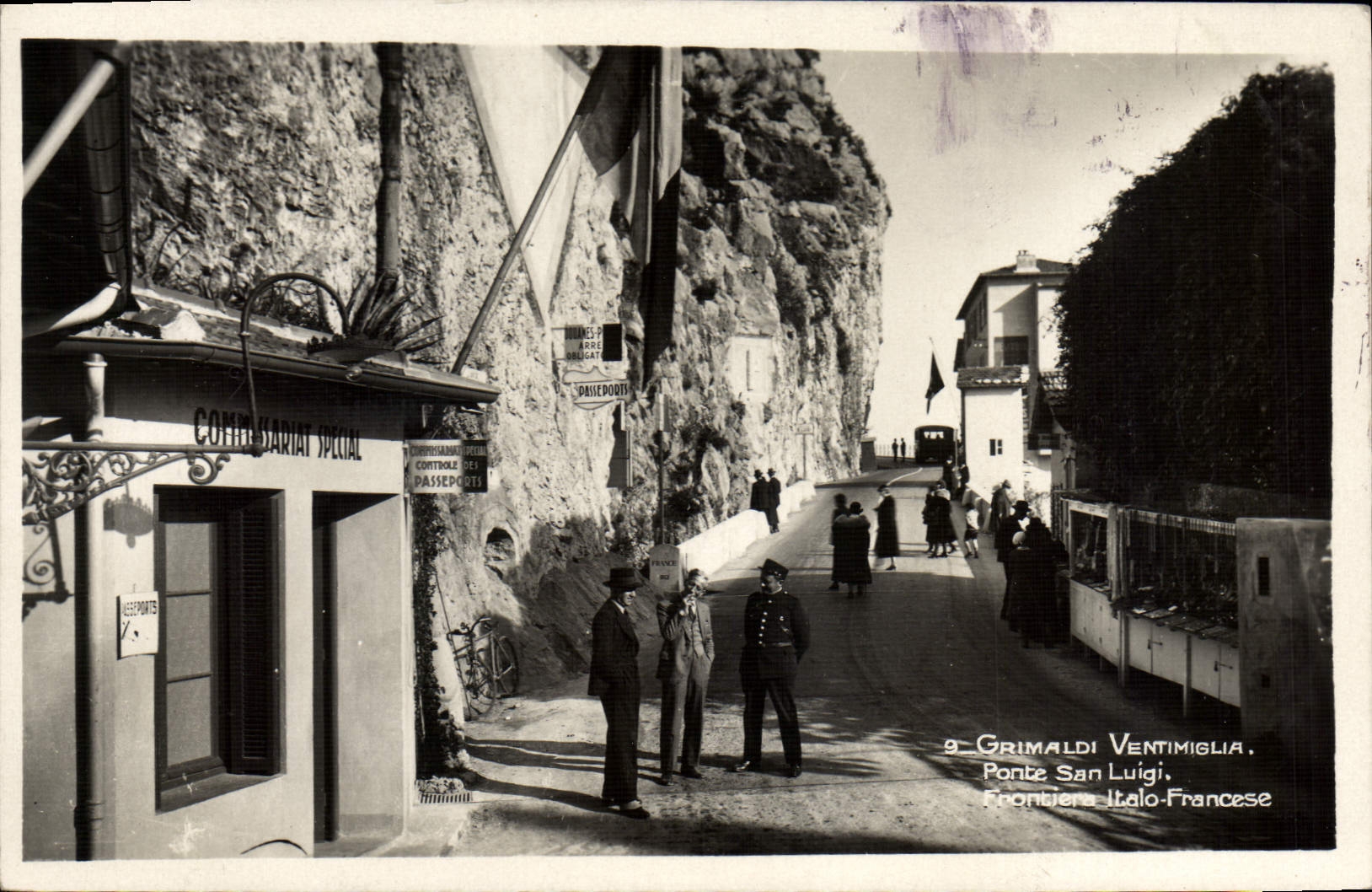 CPA Grimaldi Ventimiglia ponte San Luigi Frantiere Italo Francese 