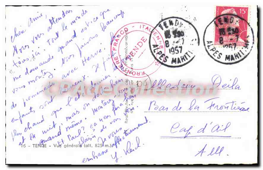 CPA Tende vue generale  — Verso