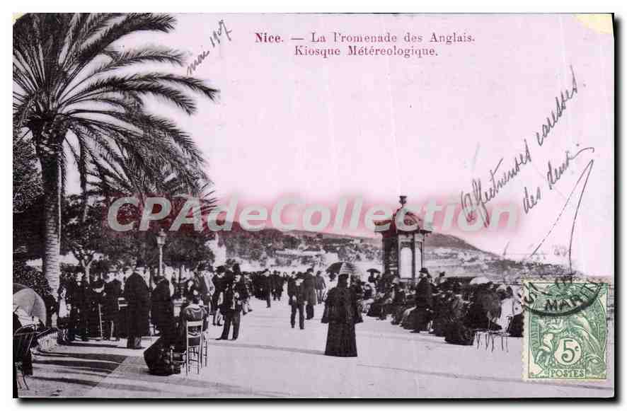 Nice — La Promenade des Anglais. Kiosque Météorologique.