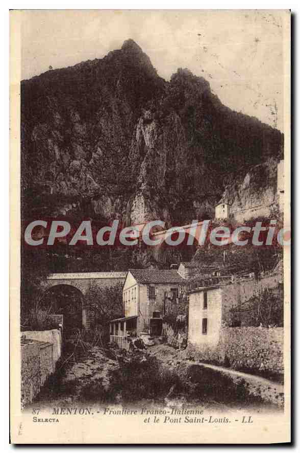 Menton - Frontière Franco-Italienne et le Pont Saint-Louis - Selecta LL