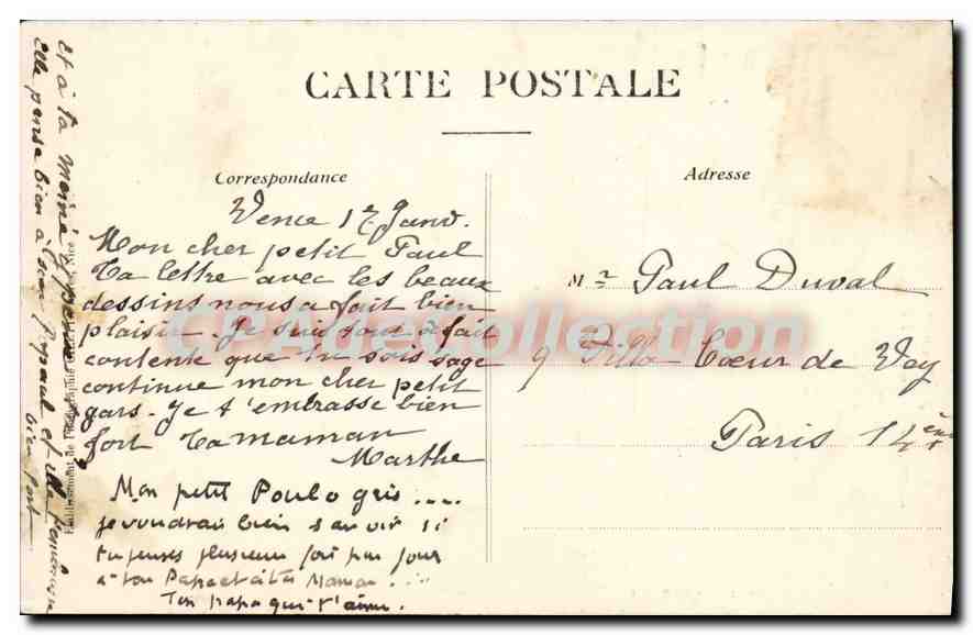 Vence (A.-M.) — Boulevard Paul-André — Ligne du Sud de la France — Édition Vence Raynard — Reverso