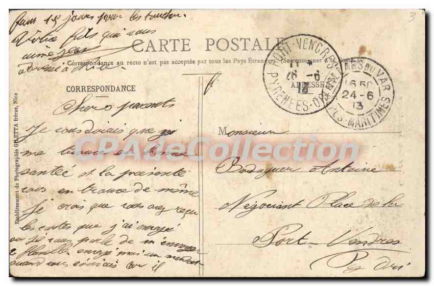 CPA Ligne du Sud de la France Le Villars du Ver et la Chaine du Mont Vial  — Rückseite