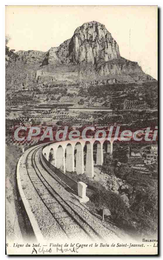 CPA Ligne du Sud Viaduc de la Cagne et le Baou de Saint Jeannet 
