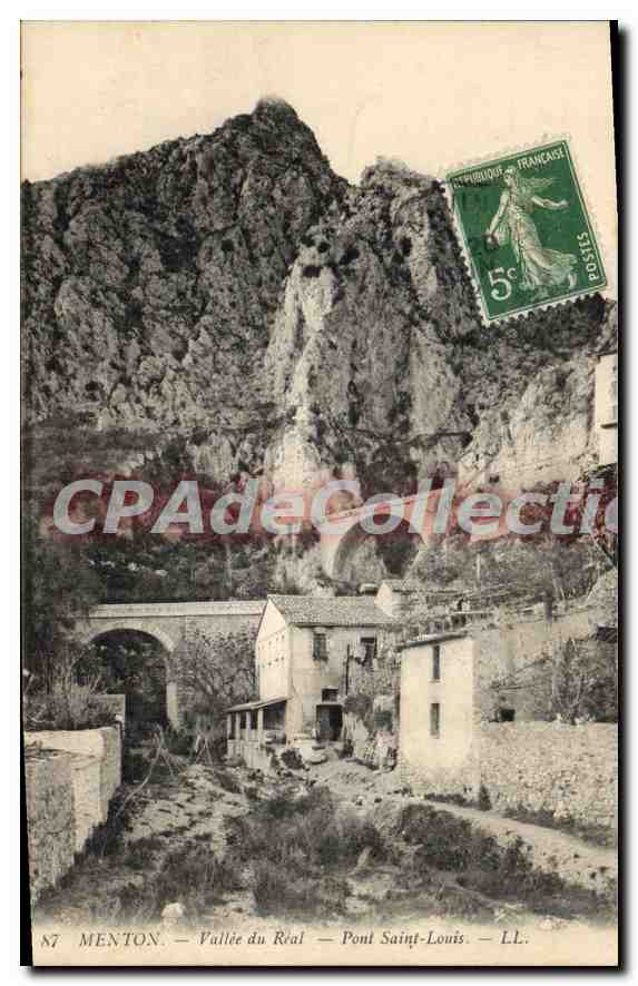 CPA Menton Vallee du Real pont Saint Louis 