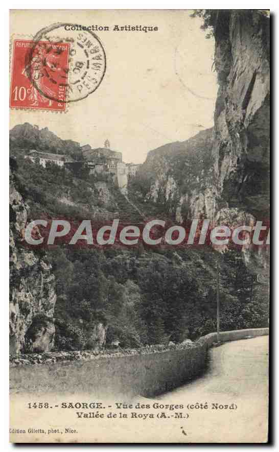 Vallée de la Roya (côté Nord) — Vue des Gorges — Édition Giletta, Nice, n° 1458