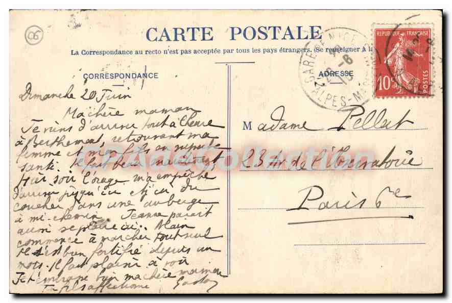Bertemont-les-Bains — Vue de la Vallée de la Vésubie — Éditeur non identifié, n° de série non visible — Verso