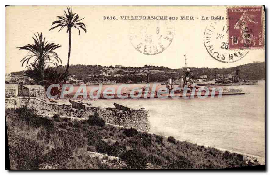 Villefranche-sur-Mer — La Rade — Éditeur Rostan et Munier, n° 3016