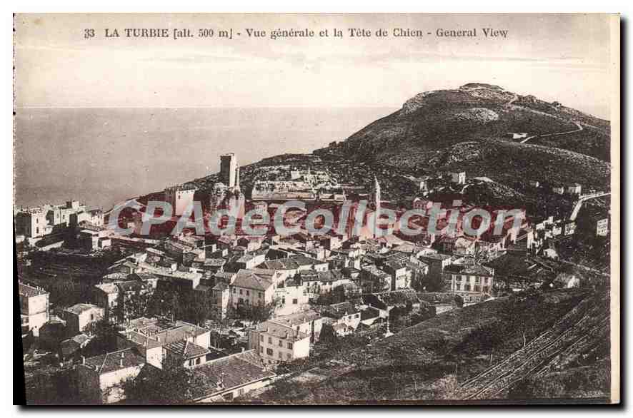 La Turbie [alt. 500 m] - Vue générale et la Tête de Chien - General View