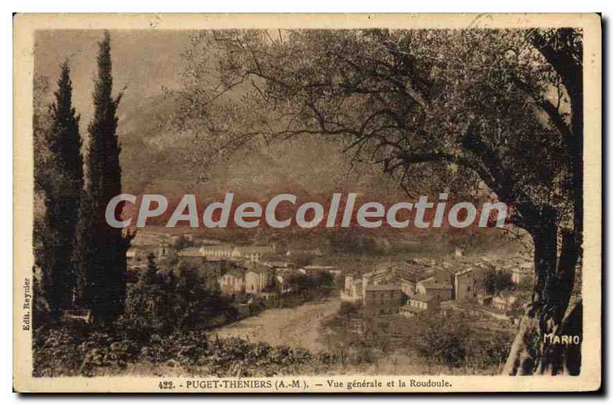 CPA Puget Theniers Vue generale et la Roudoule 