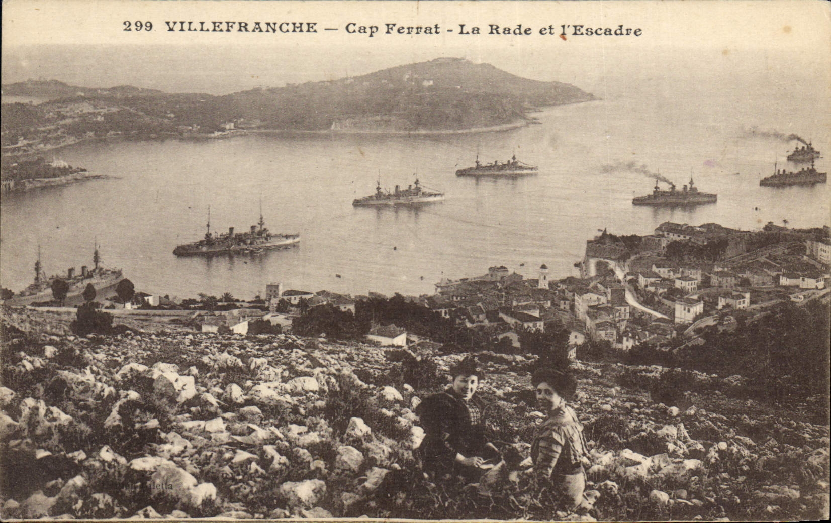 Villefranche — Cap Ferrat - La Rade et l'Escadre — Etablissement de Photographie Giletta, n°299