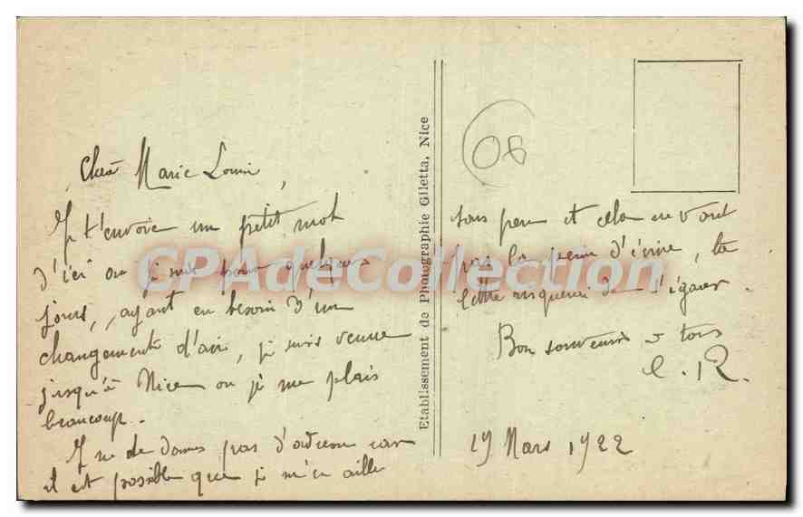 Villefranche — Cap Ferrat - La Rade et l'Escadre — Etablissement de Photographie Giletta, n°299 — Verso
