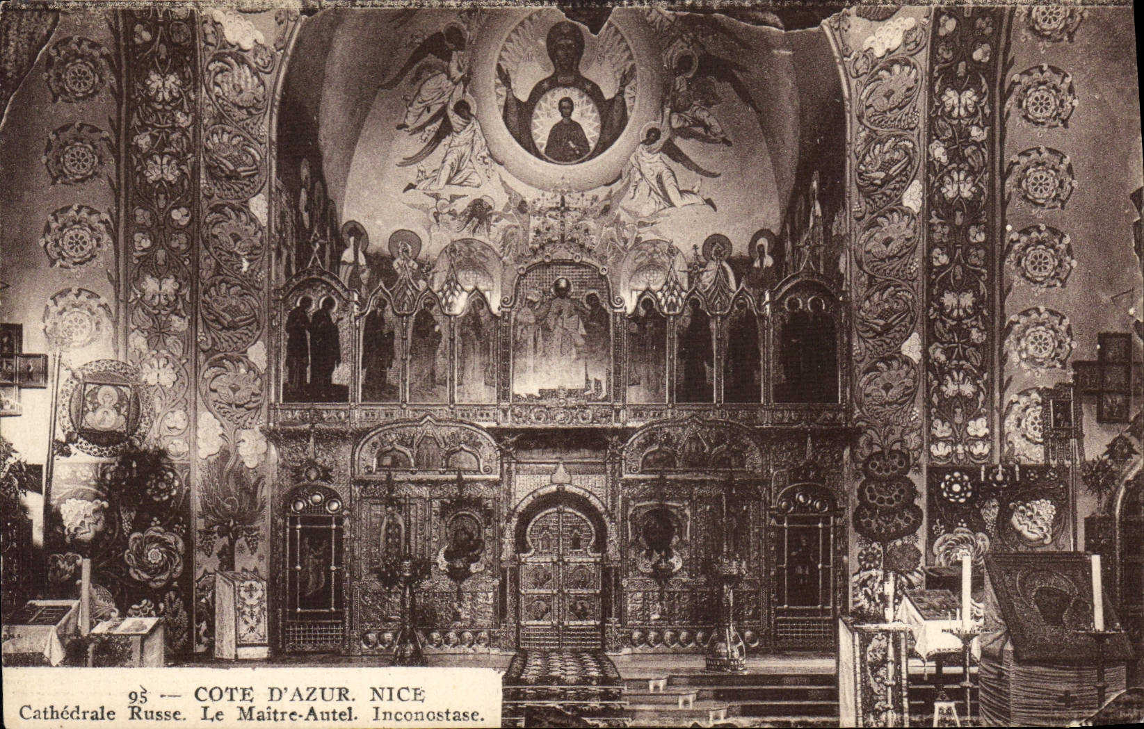 CPA Cote d'Azur Nice Cathedrale Russe Le Maitre Autel 