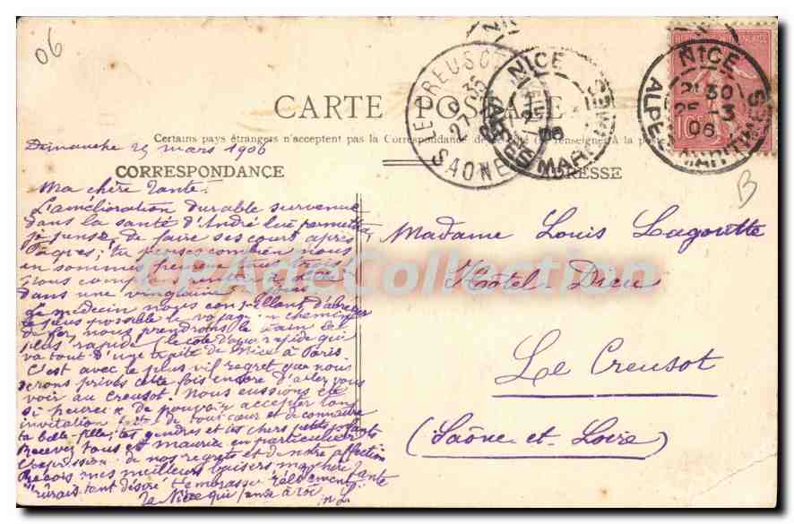 Saint-Jeux — Entrée du Port — Édition Picard, Nice — Verso