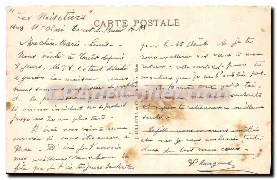CPA Touet sur Var et la Vallee du Var  — Verso