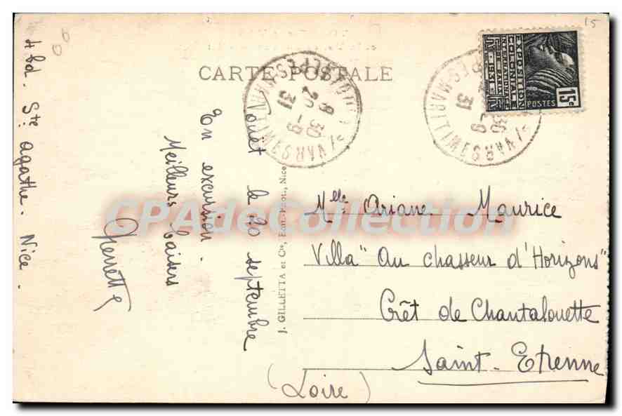 CPA Touet sur Var et la Vallee du Var  — Verso