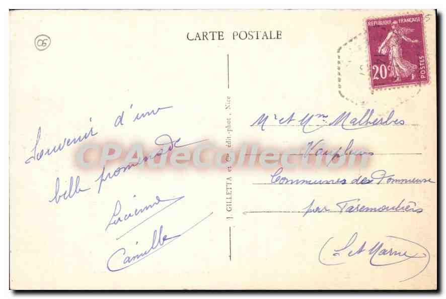 CPA Venanson Vallee de la Vesubie  — Verso