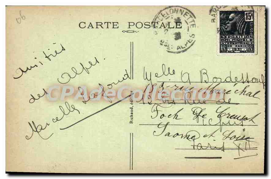 CPA Route des Alpes Touet de Beuil et la Valle du Var  — Verso