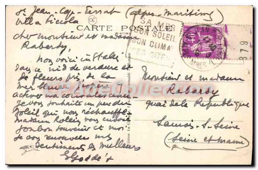 Saint-Jean-Cap-Ferrat — Vue sur Saint-Jean et la Pointe de Saint-Hospice — Édition La Gérandi, n° 108 — Reverso