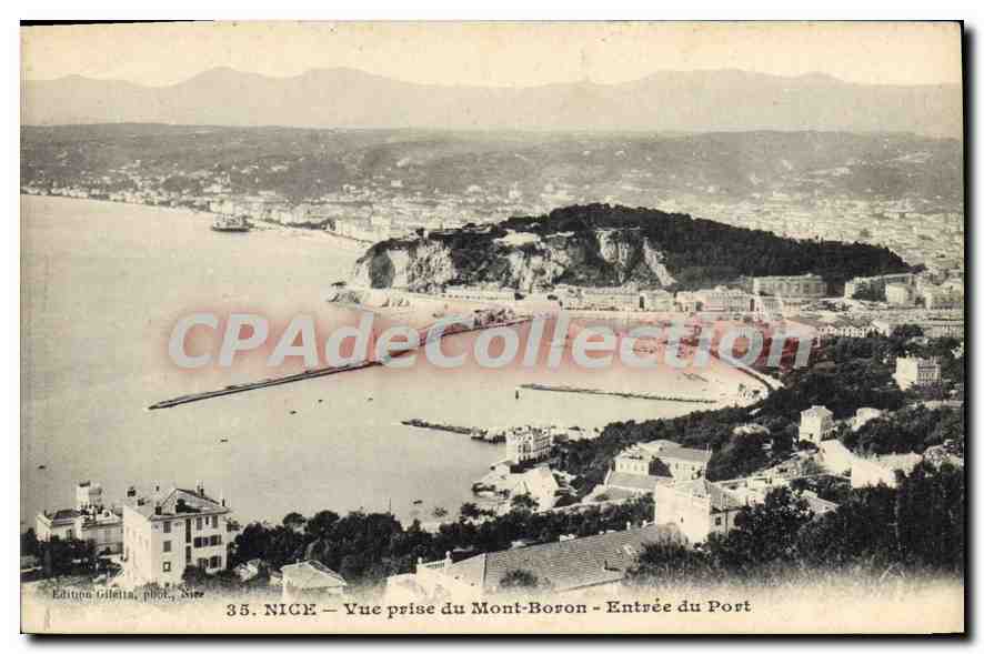 CPA Nice Vue prise du Mont Boron Entree du Port 
