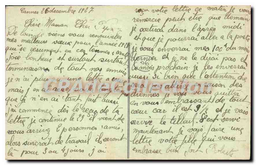 Cannes — Vue générale — Édition Poul'an, n° 830 — Verso