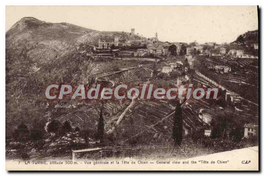 La Turbie, altitude 500 m. — Vue générale et la Tête de Chien — CAP