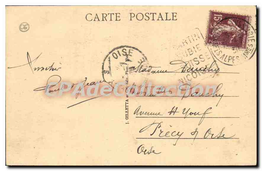 CPA Saint Martin Vesubie Vallon de la Madone La Suisse Nicoise  — Rückseite