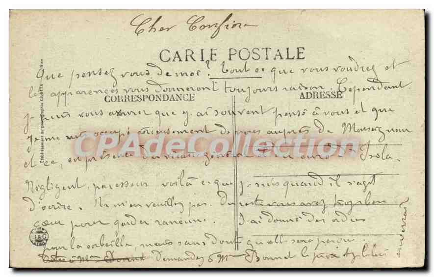CPA Saint Martin Vesubie La Madone de Fenestre  — Rückseite