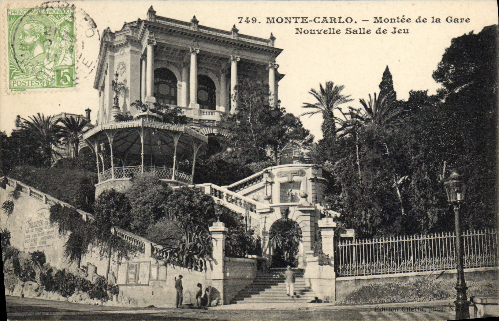 Monte-Carlo — Montée de la Gare, Nouvelle Salle de Jeu — Édition Giletta, phot. Nico