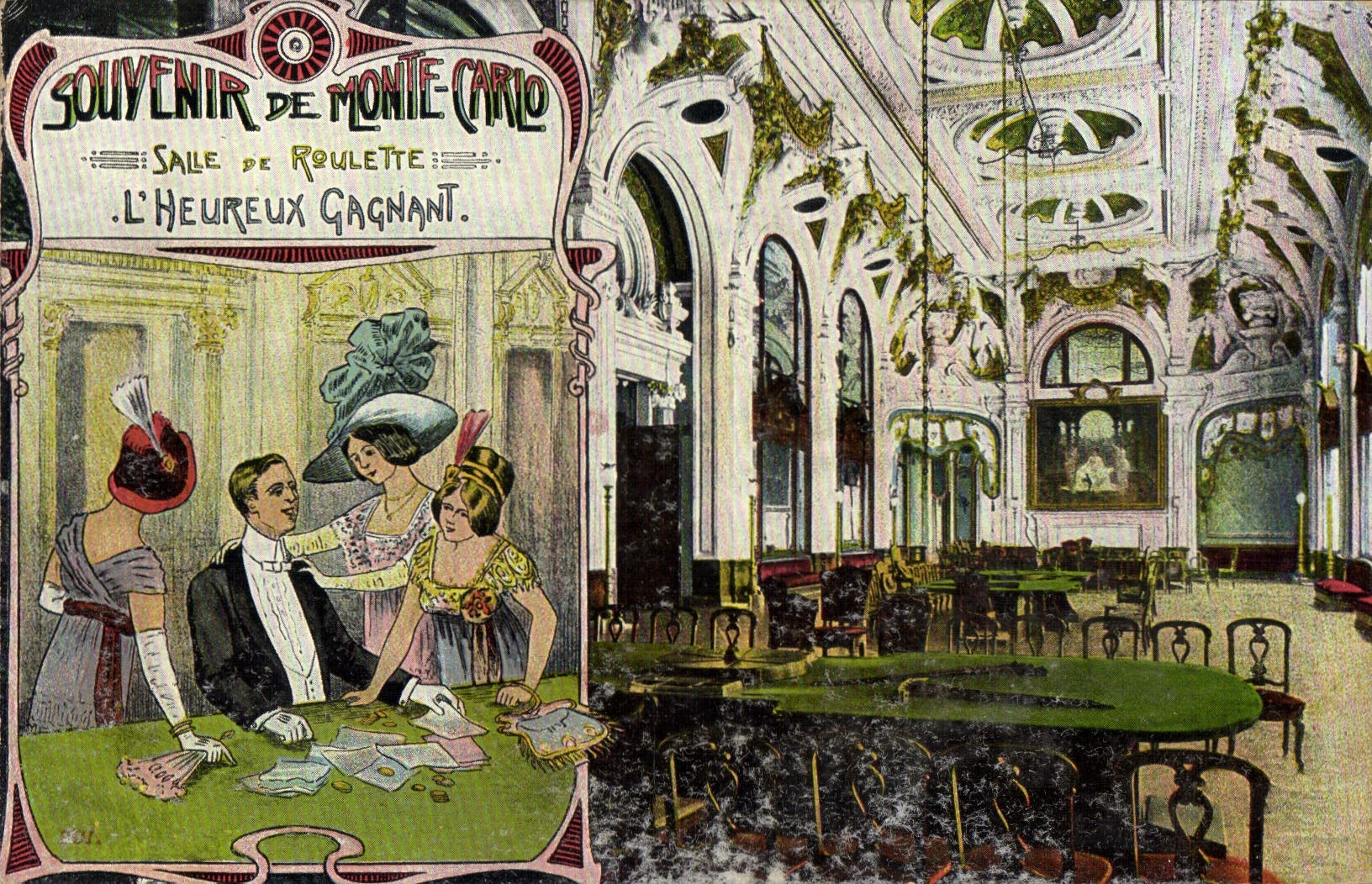 Salle de Roulette — L'Heureux Gagnant — Souvenir de Monte-Carlo