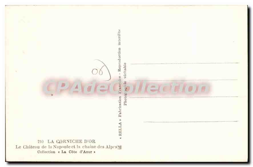 Le Château de la Napoule et la chaîne des Alpes — Collection « La Côte d'Azur » — BELLA — Reverso