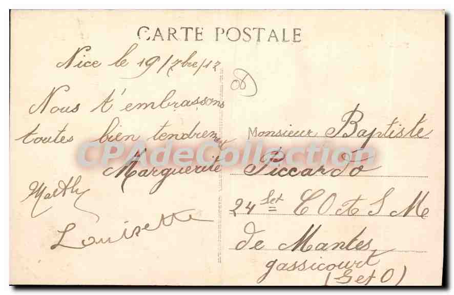 CPA France Fraternelle Amille Latine Italie  — Verso